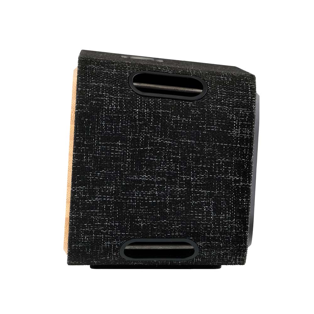 The MARLEY House of Marley Get Together 2 is a black rectangular Bluetooth speaker with a textured fabric cover and two oval-shaped openings on the front, shown against a white background.