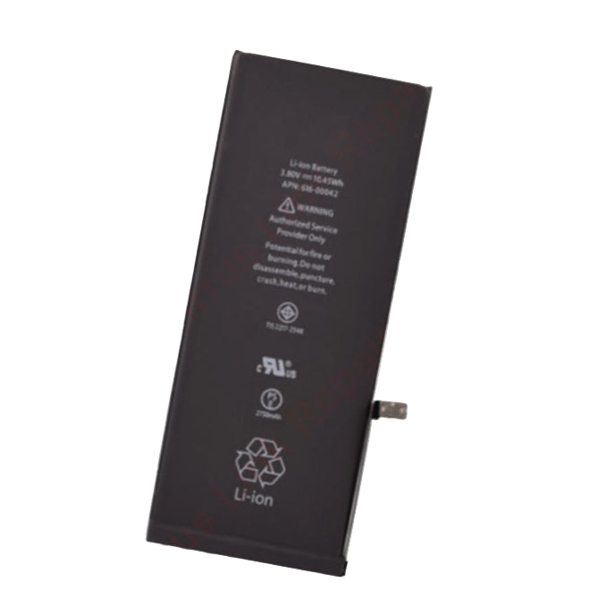 The Cirrus-link Battery Replacement - Apple iPhone 6S Plus Li-ion Battery is a rectangular lithium-ion battery with white printed text and symbols, designed as a replacement for iPhone 6S Plus mobile devices.