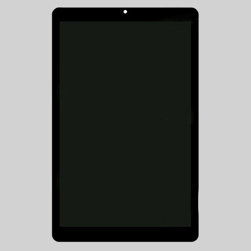 A black tablet with a blank screen is centered on a plain gray background, perfect for displaying the Cirrus-link Touch Screen LCD Assembly for Samsung Galaxy Tab A 10.1" (2019) (SM-T510/T515).