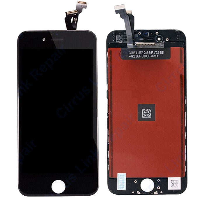 Front and back view of Cirrus-link Screen Replacement - iPhone 5S LCD Screen & Digitizer Assembly with flex cables, perfect for replacing your iPhone 5S screen.