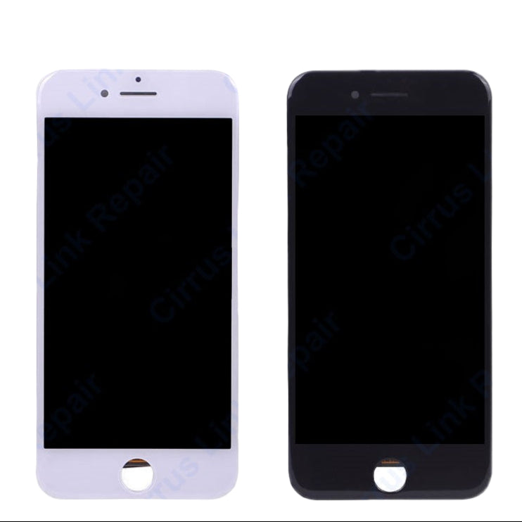Two Cirrus-link Screen Replacement - iPhone 7 LCD Screen & Digitizer Assembly units, in white and black, are shown side by side against a plain background.