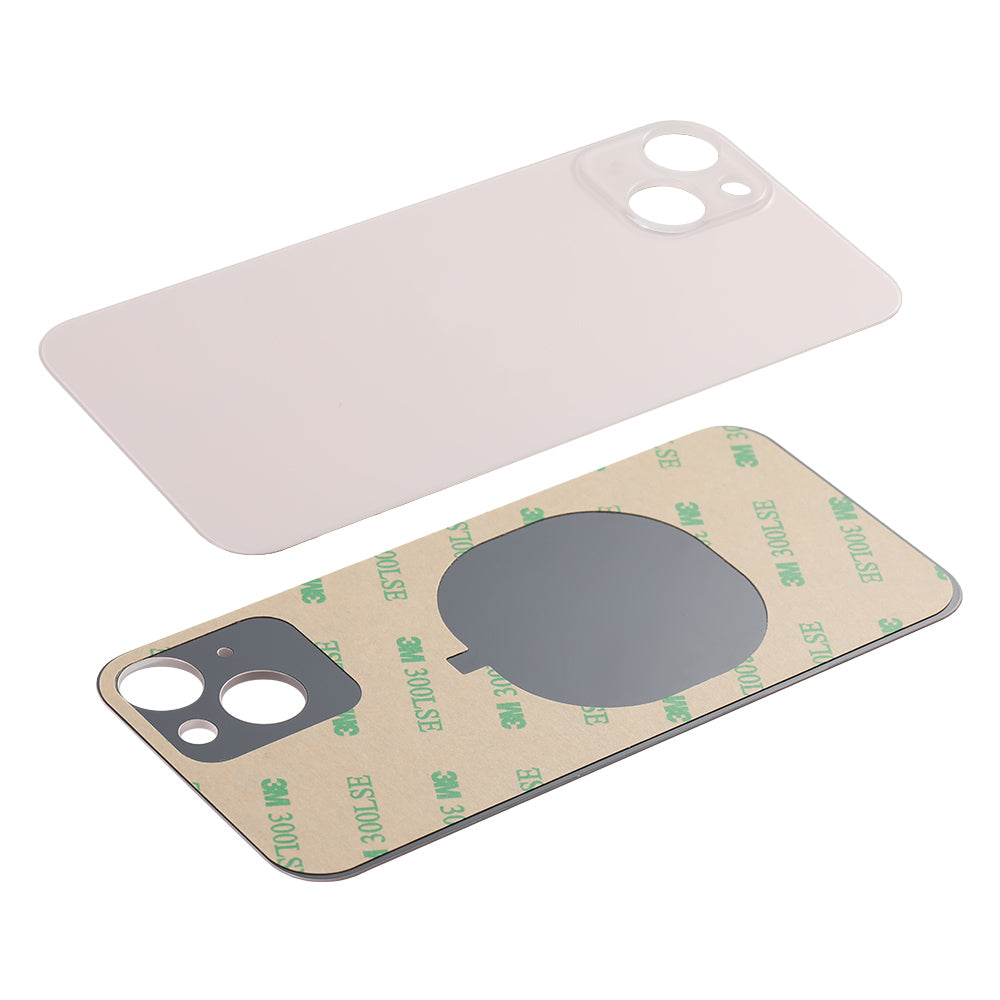 Cirrus-link Back Glass Cover with Big Camera slot for iPhone 13 - AfterMarket, includes adhesive backing and precise camera/flash cutouts. Ideal for replacing your iPhone 13 back cover.