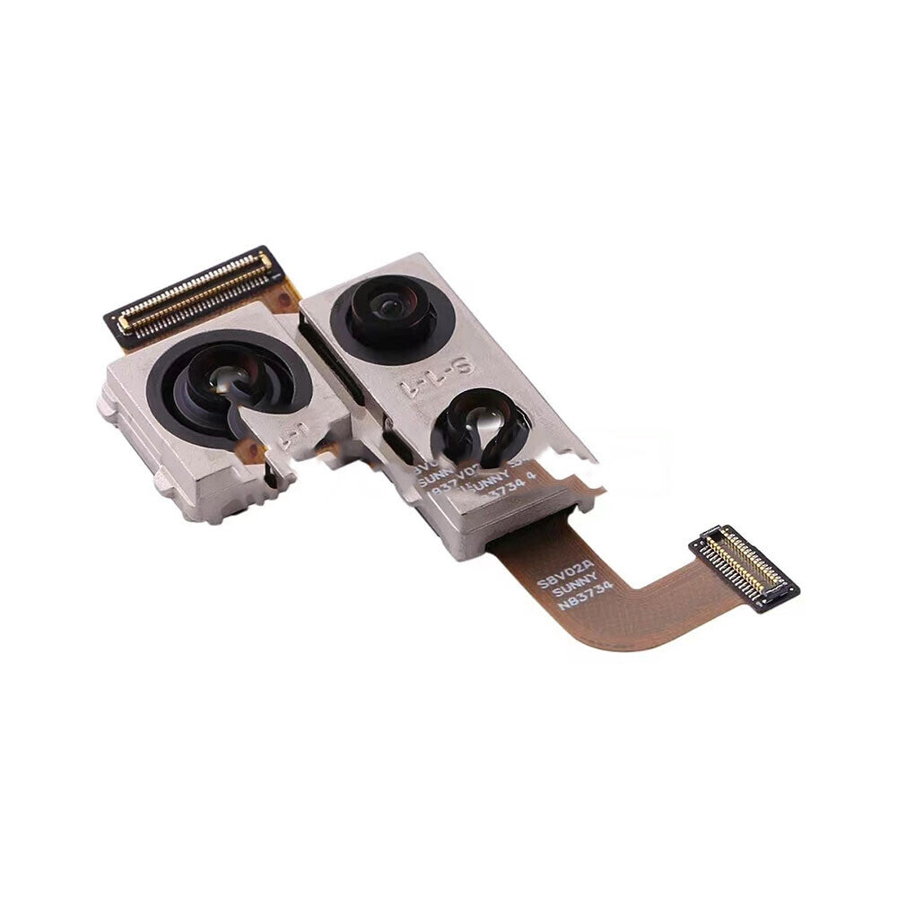 Image of a Rear Camera For Huawei Mate 20 Pro module with a flex cable connector, typically used in smartphones or tablets. The OG module boasts OEM quality with two lenses and is attached to a brown flexible circuit, ideal for professional installation.