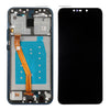 The image shows a disassembled smartphone with its screen separated from the main body. The internal components and connections are visible on the body portion, demonstrating a touchscreen replacement for a Display Assembly With Frame For Huawei Mate 20 Lite (Blue) using OG material display assembly.
