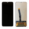 Front and back view of an OG Display Assembly For Huawei P Smart 2019 (Refurbished) (Black) for a smartphone, showing the display on one side and connectors on the other side against a white background, all undergoing professional quality control.
