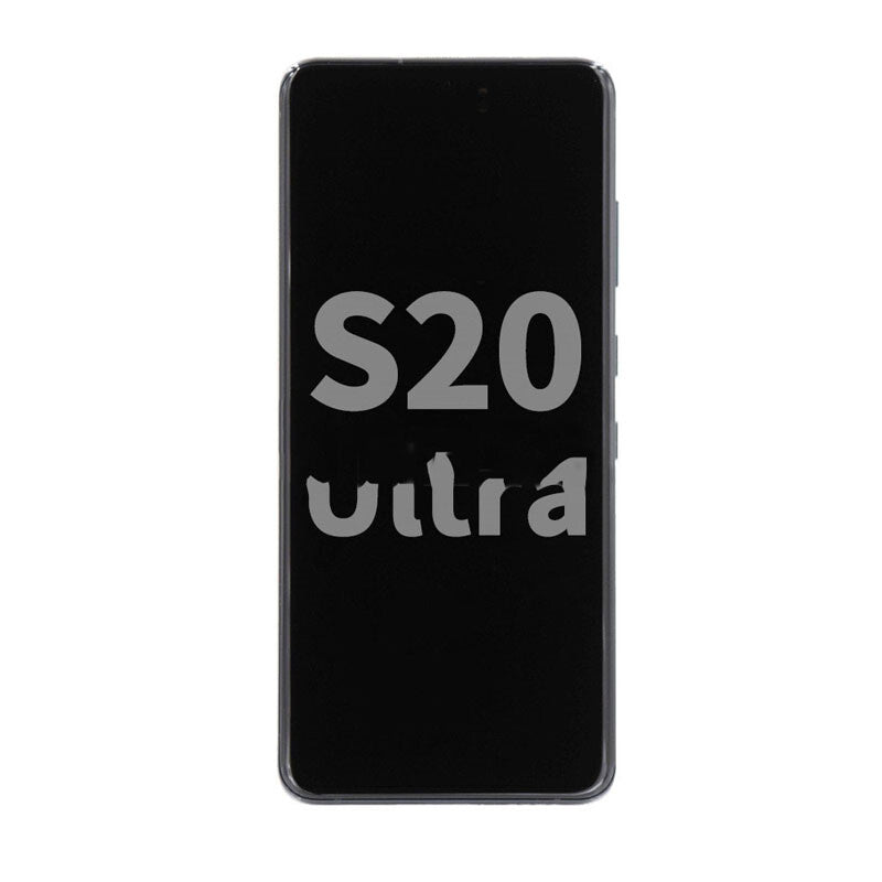 Display Assembly With Frame For Samsung S20 ultra (G988) (Refurbished) (Cosmic Grey)