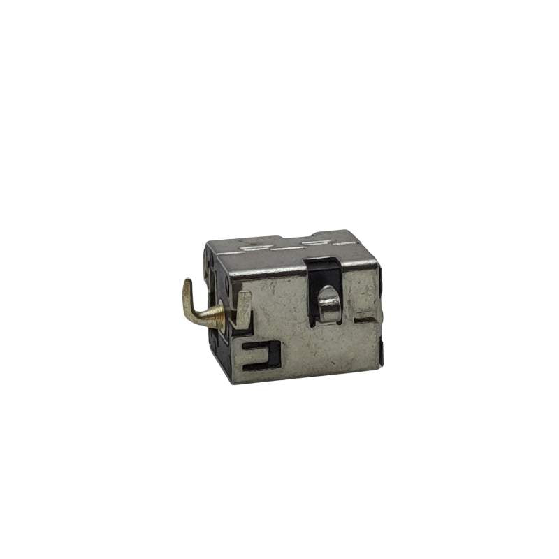 A Cirrus-link DC Jack DC-605 for Asus X52 / X52F, a small metal switch on a white background, vital power connector for the Asus X52 / X52F series laptops.
