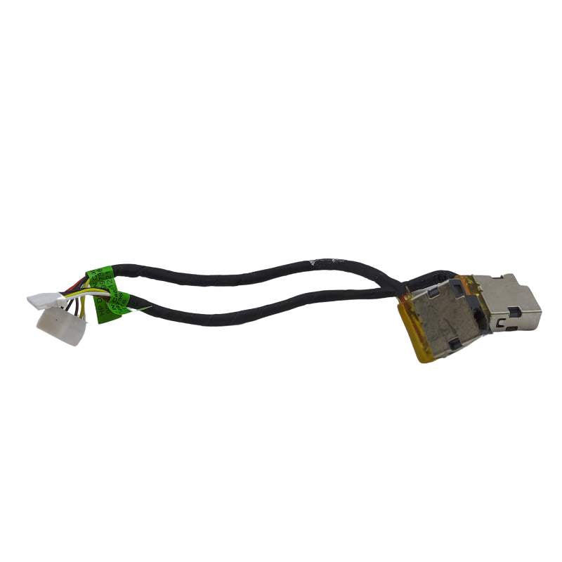 A black and green cable connected to a white background, compatible with Cirrus-link HP DC Jack DC-606 for hp ac-15 15-af laptops.