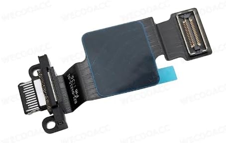 Close-up of a black Cirrus-link Apple MacBook A2941 Type-C USB Port Replacement with several pins and a rectangular blue accent, resembling a MacBook charging connector.
