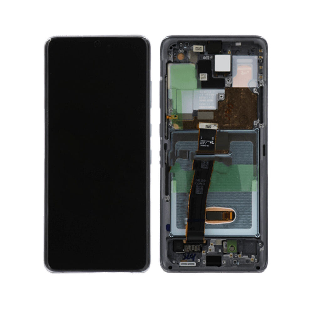 Display Assembly With Frame For Samsung S20 ultra (G988) (Refurbished) (Cosmic Black)