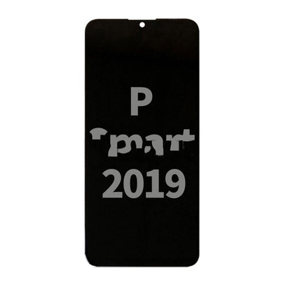A black smartphone screen, likely an OG Display Assembly For Huawei P Smart 2019 (Refurbished) (Black), shows the text 