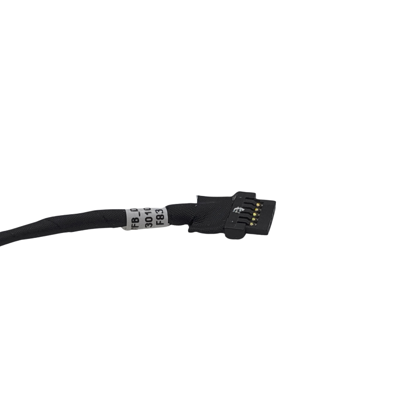 A black cable connected to a white background, serving as a power source for a Cirrus-link DC Jack DC-614 for Acer Aspire S 13 S13 S5-371 S5-371T Series device.
