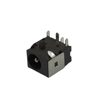 Three-pin Cirrus-link DC Jack DC-624 power connector component isolated on a white background, compatible with HP Compaq laptop models.
