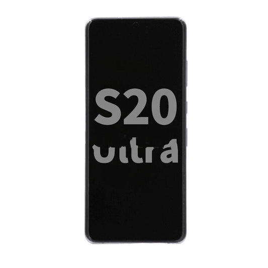 Display Assembly With Frame For Samsung S20 ultra (G988) (Refurbished) (Cosmic Black)