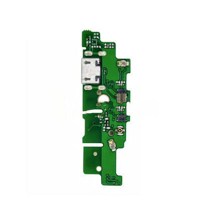 This image showcases an OG Charging Port Board For Huawei Mate 7 (Brand New OEM) with various electronic components, including a micro-USB charging port and small integrated circuits. The board is viewed from above against a white background.