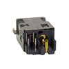 An isolated image of a DC Jack DC-628 power connector for ASUS laptops with metal pins by Cirrus-link.