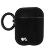 Black CASE-MATE Flexible Case - For Air Pods with a keyring attachment, wireless charging compatible.