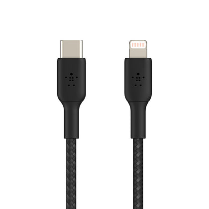 Belkin BoostCharge USB-C to Lightning Braided Cable - For Apple devices - Black