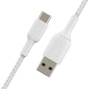 Belkin BoostCharge USB-A to USB-C Braided Cable 2m - Universally compatible - White by BELKIN.