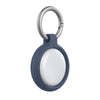 Blue and white circular key tracker with metal key ring and Otterbox Sleek Tracker - For Apple Air Tag - Rock Skip Way protection.