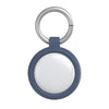 A blue and white circular Otterbox Sleek Tracker accessory attached to a metal key ring.