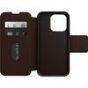 Black leather folio iPhone wallet case with card slots: OTTERBOX Strada Case - For iPhone 14 Pro (6.1