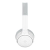 White Belkin SoundForm Mini Wireless On-Ear Headphones for Kids isolated on a white background.
