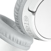 Close-up of BELKIN SoundForm Mini Wireless On-Ear Headphones for Kids - White focusing on the volume control buttons.