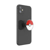 Black smartphone with a PopSockets PopGrip Licensed - Pokeball on view, featuring swappable PopTops for customization.