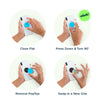 Four-step illustration showing how to use a POPSOCKETS PopGrip Licensed - Pokemon Multi on a smartphone: closing flat, pressing and turning, removing the swappable PopTop, and swapping with a new one.