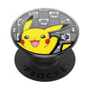 A POPSOCKETS PopGrip accessory featuring a Hey Pikachu design with swappable PopTops for wireless charging.