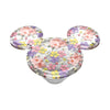 Floral patterned mouse ear headband with swappable PopSockets on a white background.
