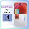 Packaging of Cirrus-link JK Incell iPhone 14 Plus LCD Screen Replacement designed for iPhone 14 Plus featuring a gradient background and logo, emphasizing its durable construction.