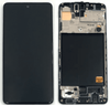 A disassembled Samsung A51 showcasing the front display on the left and internal components, including the battery and circuitry, on the right, perfect for a high-quality replacement screen installation with the Cirrus-link Screen Samsung A51 5G A516 Service Pack.