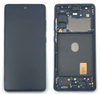 A smartphone is shown next to its disassembled back cover, exposing internal components like the battery compartment and circuitry, alongside a high-quality replacement Cirrus-link Screen Samsung S20FE G780F Service Pack – Mint.