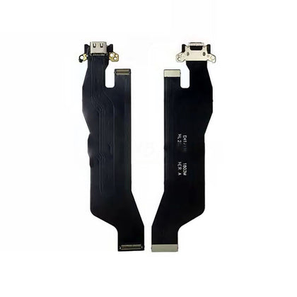 Two black ribbon cables with connectors at both ends, likely used for internal electronic device connections, are displayed on a white background. These OG quality cables, similar to the Charging Port Flex Cable Replacement for Huawei Mate 10 Pro found in devices like the Huawei Mate 10 Pro, ensure reliable performance.