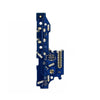 A blue printed circuit board with various electronic components and connectors, designed for the Huawei Mate 8, ensuring OEM quality standards, is replaced by the OG Charging Port Board Replacement for Huawei Mate 8.