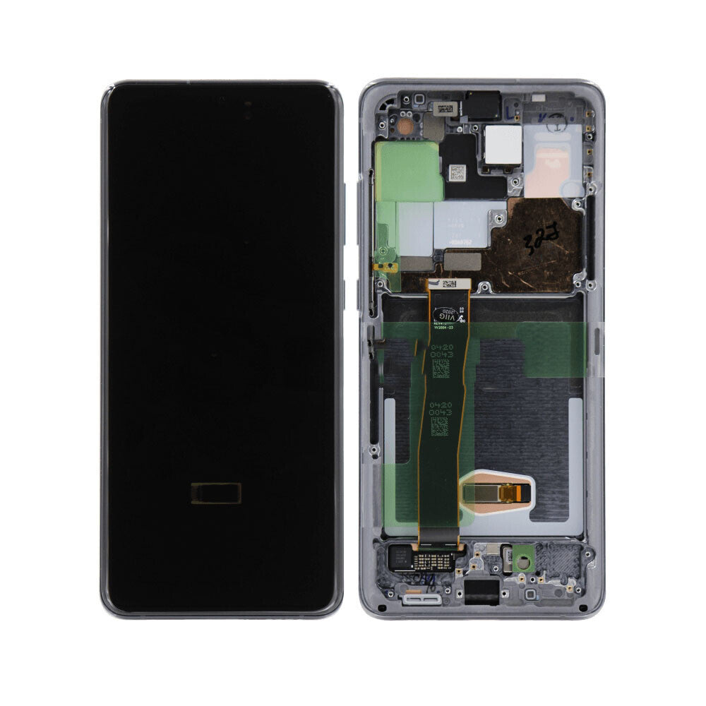 Display Assembly With Frame For Samsung S20 Ultra (G988) Refurbished - Cosmic Grey