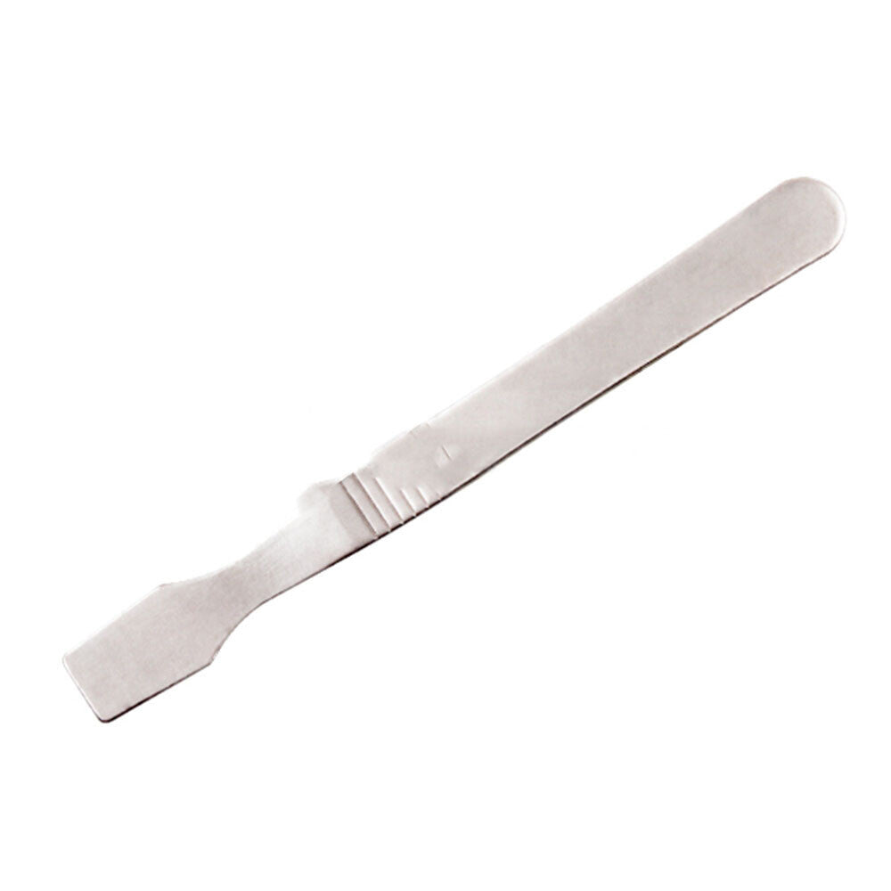 BizB Tin Scraping Knife for BGA Reballing with a flat, rounded blade and a straight, ridged handle, perfect for fine tasks like electronics repair or reballing.