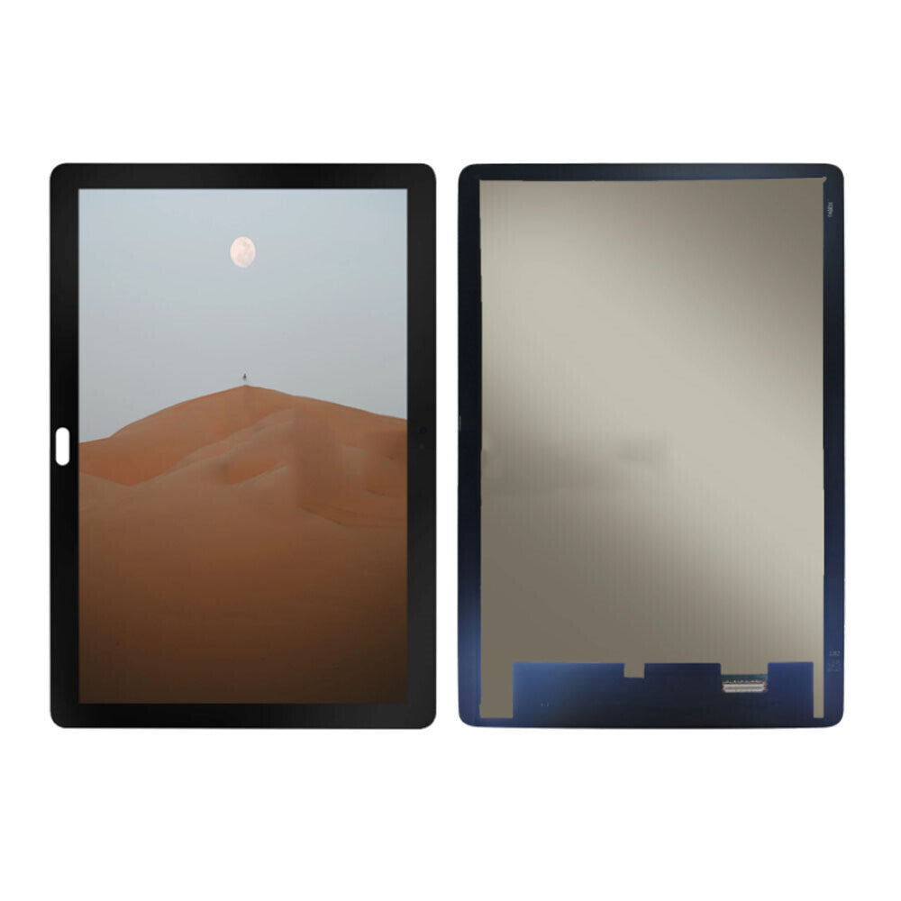 Front and back view of the OG Display Assembly For Huawei MediaPad T5 10.1 AGS2-L09 W09 W19 with a desert scene displayed on the screen.