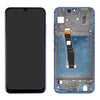 A disassembled smartphone with its screen placed next to its open back cover, showcasing Display Assembly With Frame For Huawei Honor 10 lite (Gradient Blue) from OG using OEM materials and adhering to professional quality control standards.