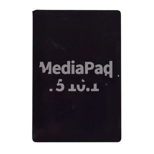 A black OG Display Assembly for Huawei MediaPad T5 10.1" (Without Key Hole) (OEM Material) (Black) with the screen turned off, displaying the text "MediaPad .5 10.1" in white on the surface.