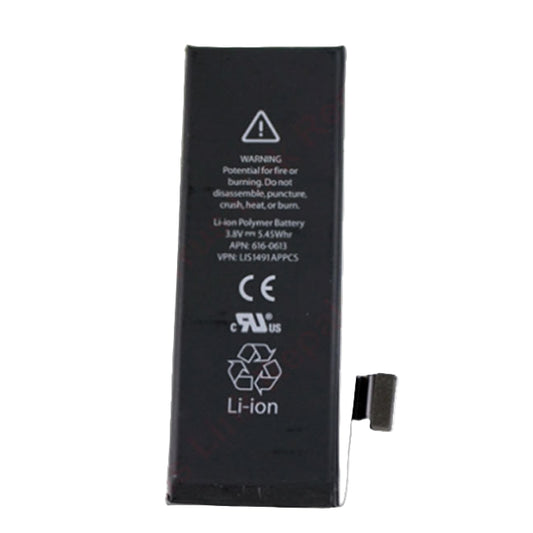 The Cirrus-link Battery Replacement for Apple iPhone SE (2nd Gen, 2020) is a rectangular rechargeable Li-ion battery with fire and puncture warning symbols printed on the front—ideal as a safe, reliable replacement.