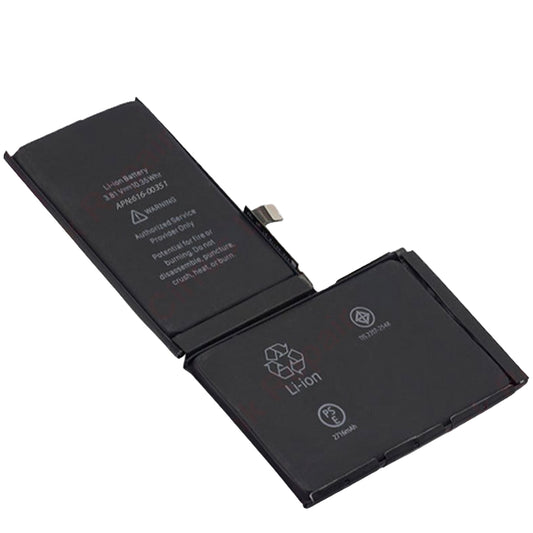The Cirrus-link Battery Replacement for Apple iPhone X is a rechargeable Li-ion pack with connection terminals and capacity info on the surface, designed for long-lasting performance.