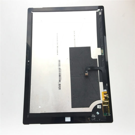 A Cirrus-link Screen Replacement for Microsoft Surface PRO 3 1631 V1.1 (LCD Touch Screen Digitizer Assembly LTL120QL01) with exposed connectors and circuitry is displayed on a white surface.