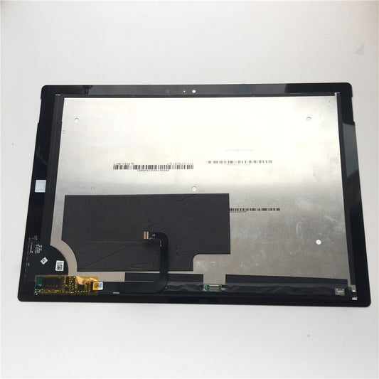 The Cirrus-link Screen Replacement for Microsoft Surface PRO 3 1631 V1.1 (LTL120QL01) LCD Touch Screen Digitizer Assembly is shown face down, revealing the back metal panel, connector ribbon, and circuit parts on a white background.
