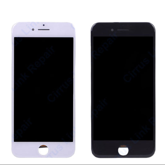 Two Cirrus-link Screen Replacement - iPhone 7 LCD Screen & Digitizer Assembly units, in white and black, are shown side by side against a plain background.
