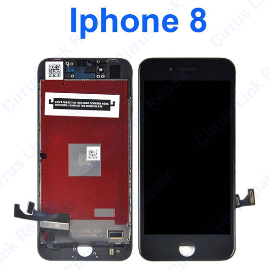 The Apple iphone 8 LCD display assembly with a black screen.