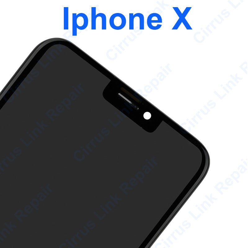 The Screen replacement for Apple iPhone X Screen & Digitizer Assembly is shown with a black background.