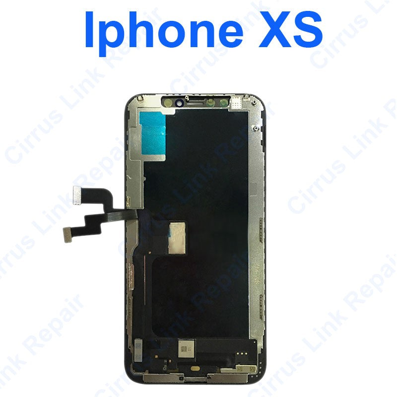 The Apple iphone xs lcd display assembly with the Apple iphone xs logo.